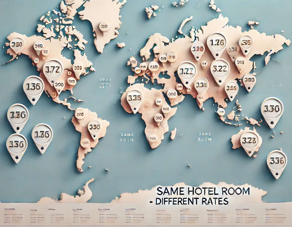 Same Hotel Rom - Diferents rates map